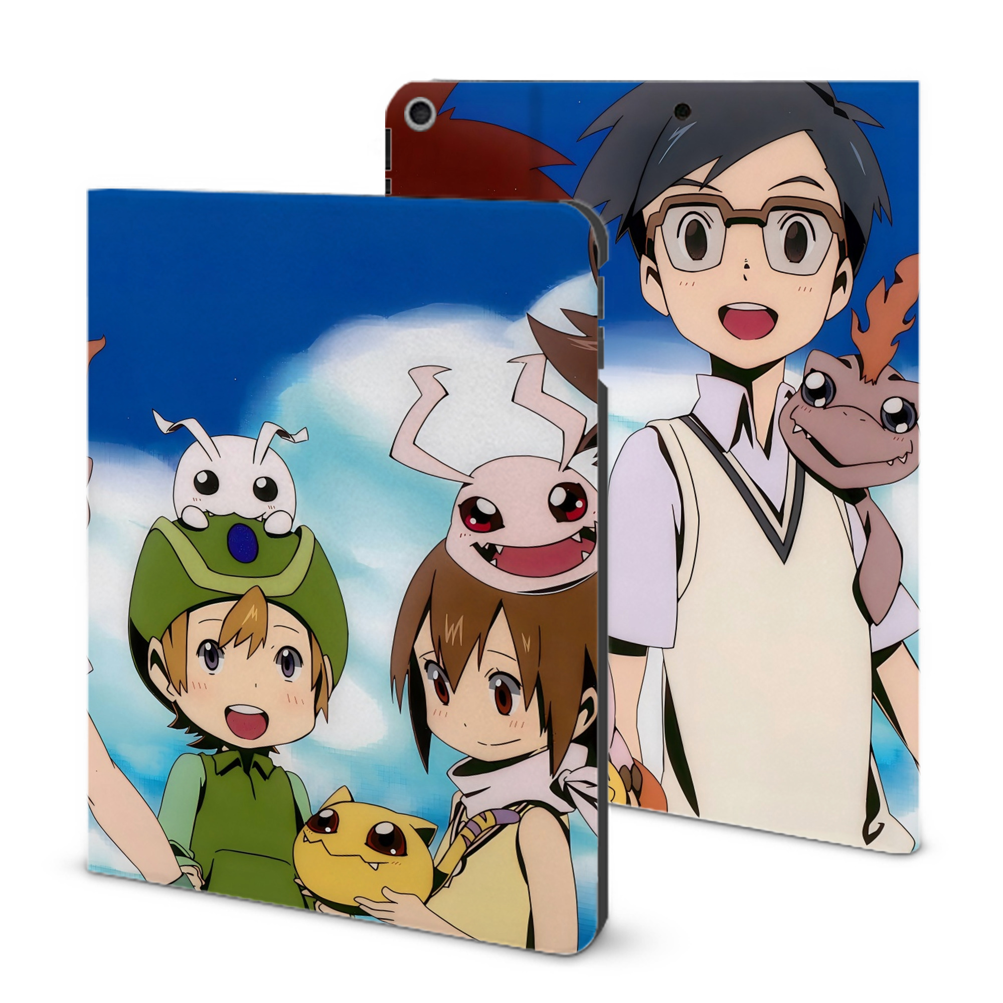 （画像用） Digimon デジタルモンスター/デジモン IPad ケース ブック型 PUレザー TPU 耐衝撃 軽量 薄型 ペン収納なし 全面保護 IPad 各モデル対応